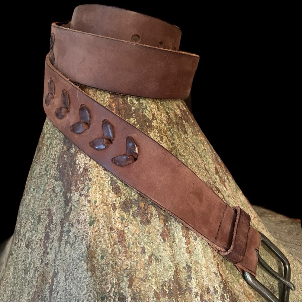 Banana Republic Leather Belt Men’s Sz 36 Braided  Made In Italy RARE Vintage